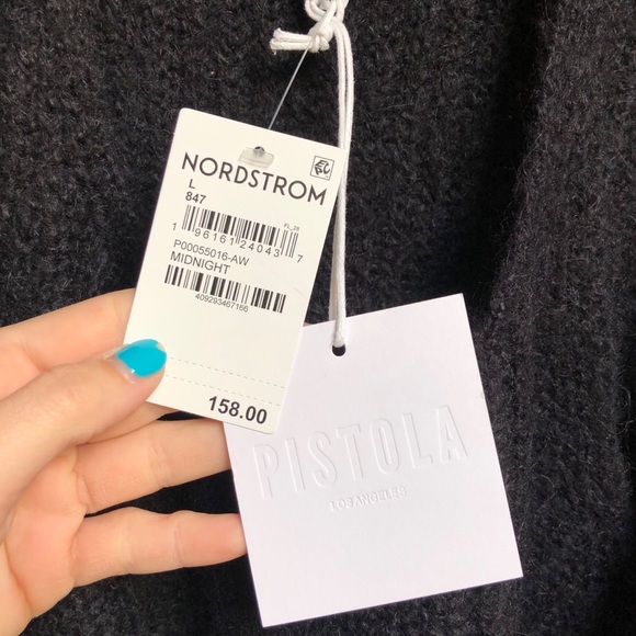 Pistola NWT Emilie Halter Cardigan Sweater Set Black Midnight Knit Alpaca Large - Picture 9 of 16